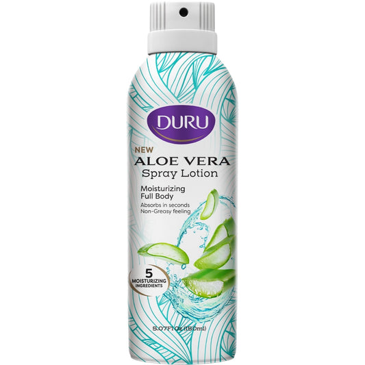 Duru front spray bottle showing label and easy application benefit