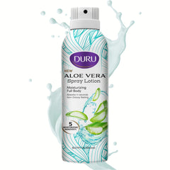 Duru spray in use on leg showing hands-free reach benefit