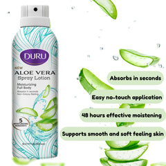 Duru lotion texture closeup highlighting non-greasy finish benefit