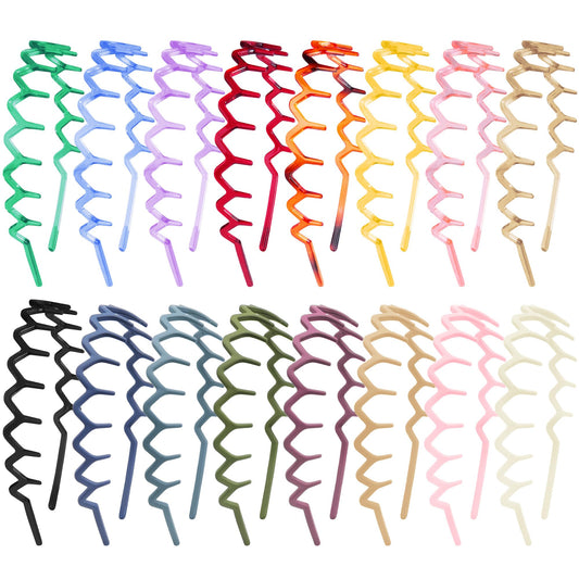 Duufin front view of 16 colorful headbands showing variety and convenience