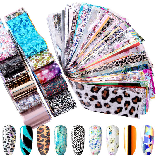 Duufin front packaging showing 300-sheet nail foil set and design variety for value