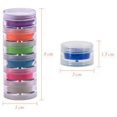Duufin top-down shot of open jars displaying individual powder textures and glitters