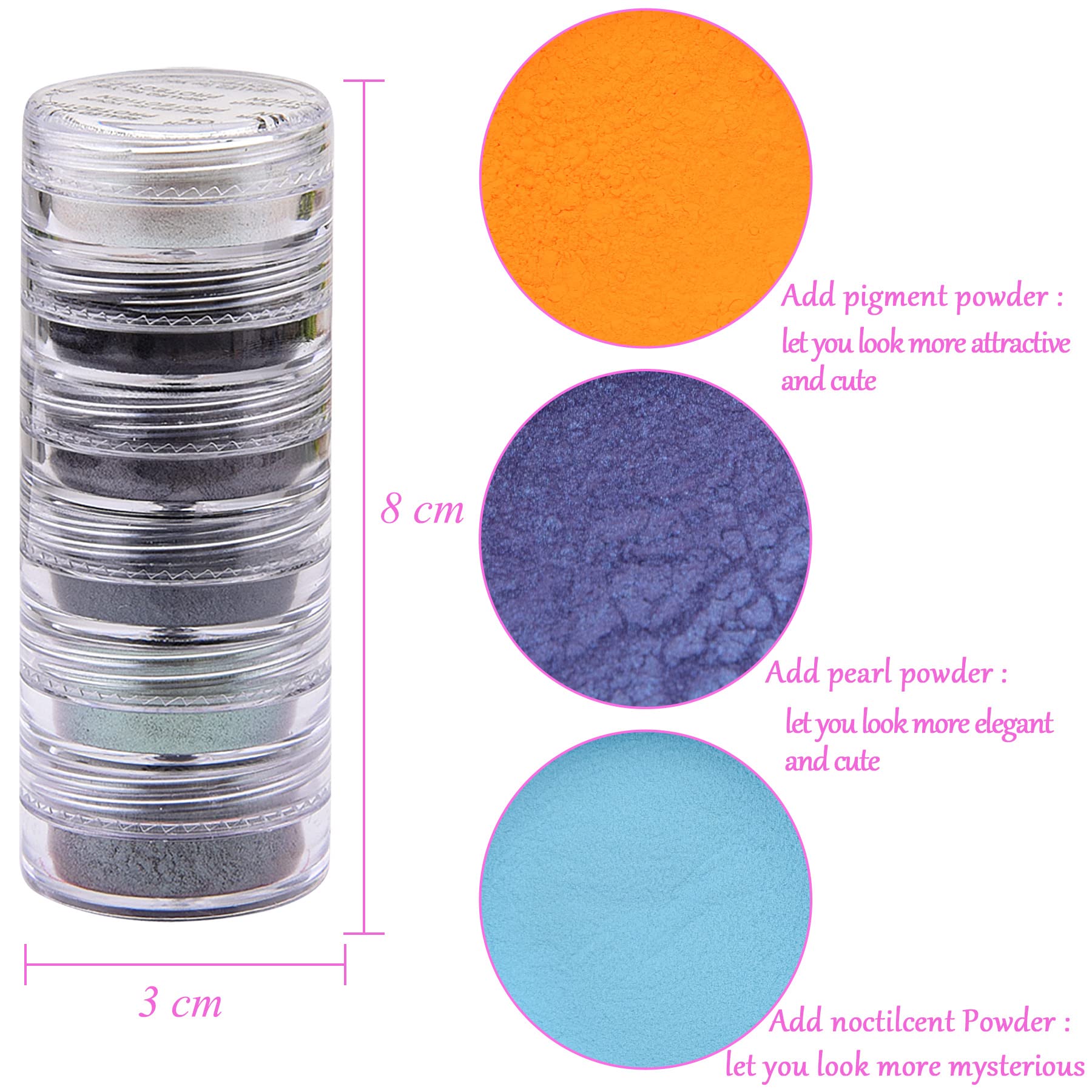 Duufin open jars with pigments spread, showing vibrant colors and mixing possibilities