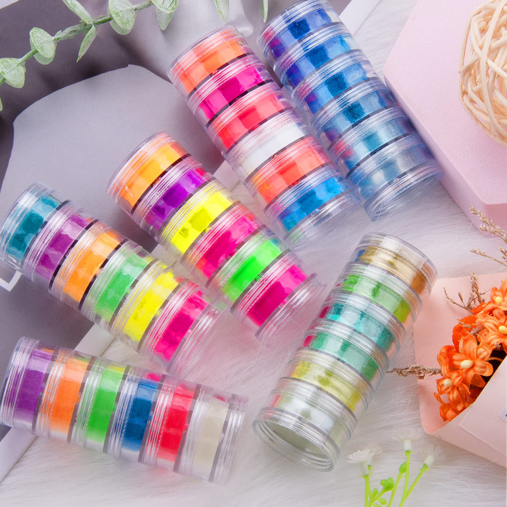 Duufin powder blended into clear resin for craft embellishment and shimmering result