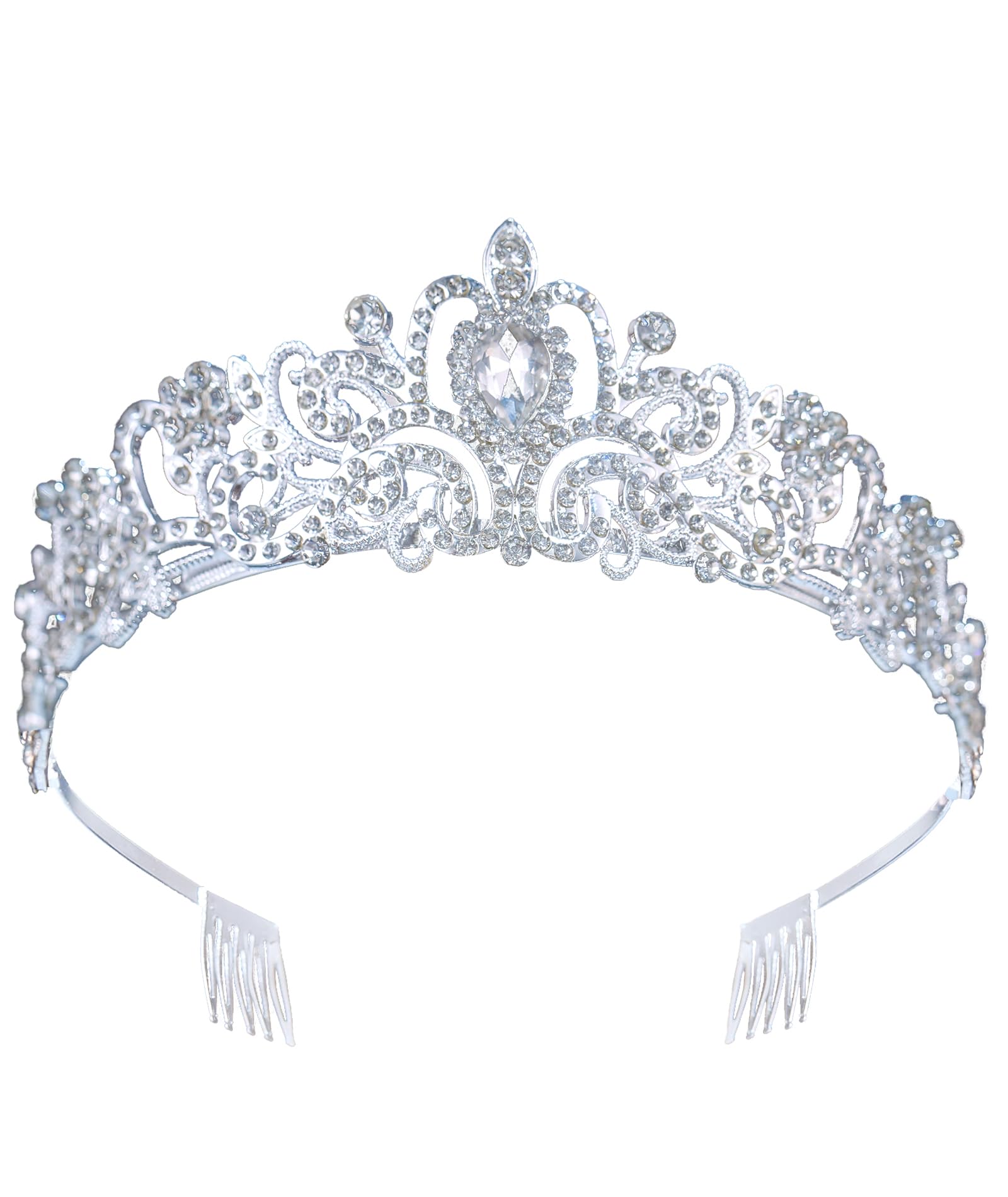DWAKIZE front view tiara showing elegant silhouette and sparkle for instant glamour