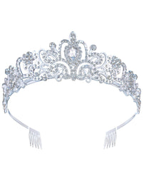 DWAKIZE front view tiara showing elegant silhouette and sparkle for instant glamour