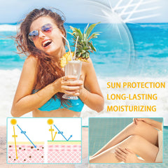 Applying DWDiWen sunscreen on arm during outdoor activity showing water-resistant benefit