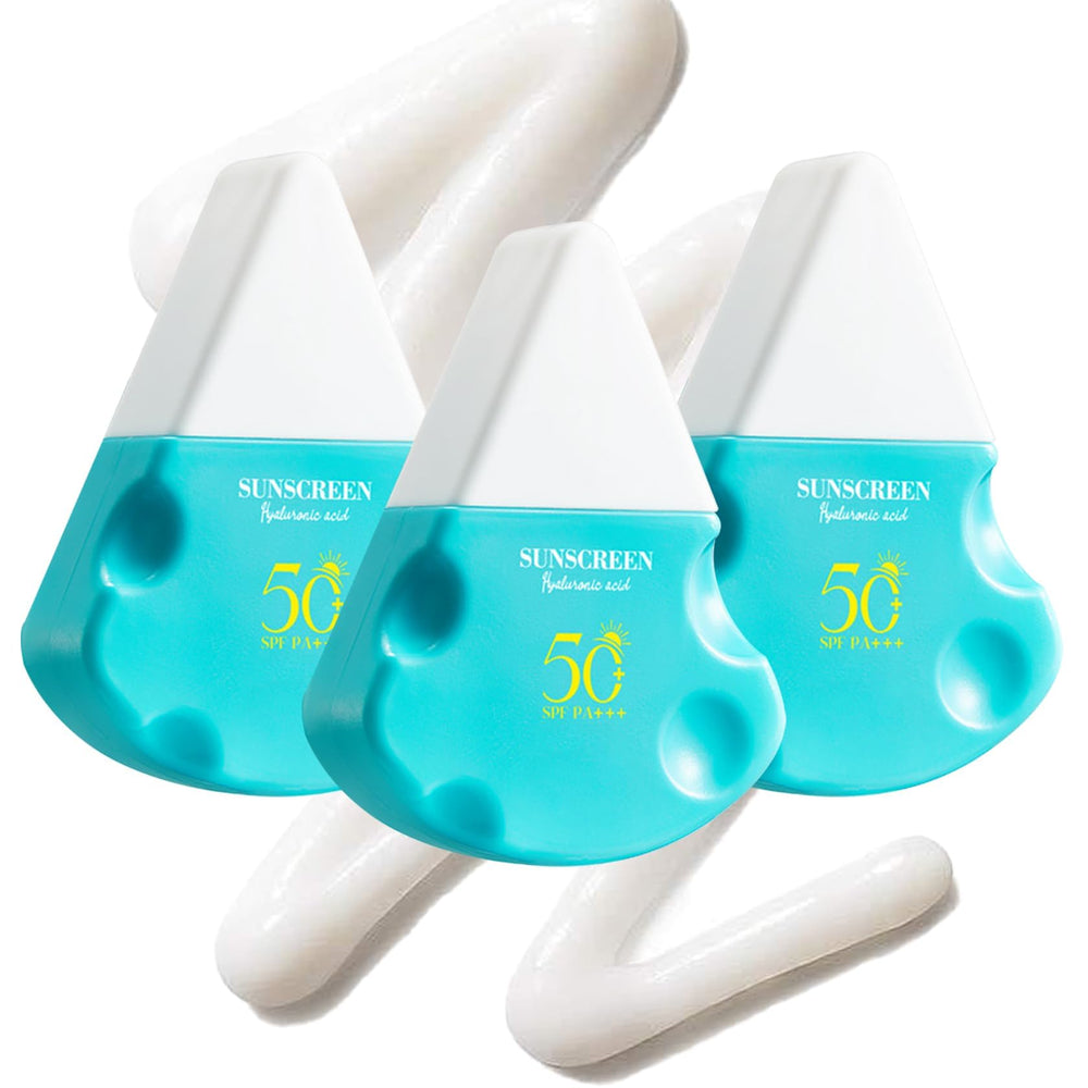 DWDiWen front packaging trio showing three SPF50+ tubes and clear labels for travel convenience
