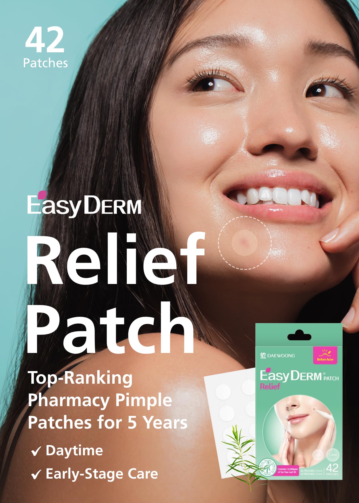 DWEasyDerm close-up of ultra-slim patch texture showing near invisibility