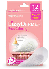 DWEasyDerm front packaging showing 12 clear microdart patches for discreet care