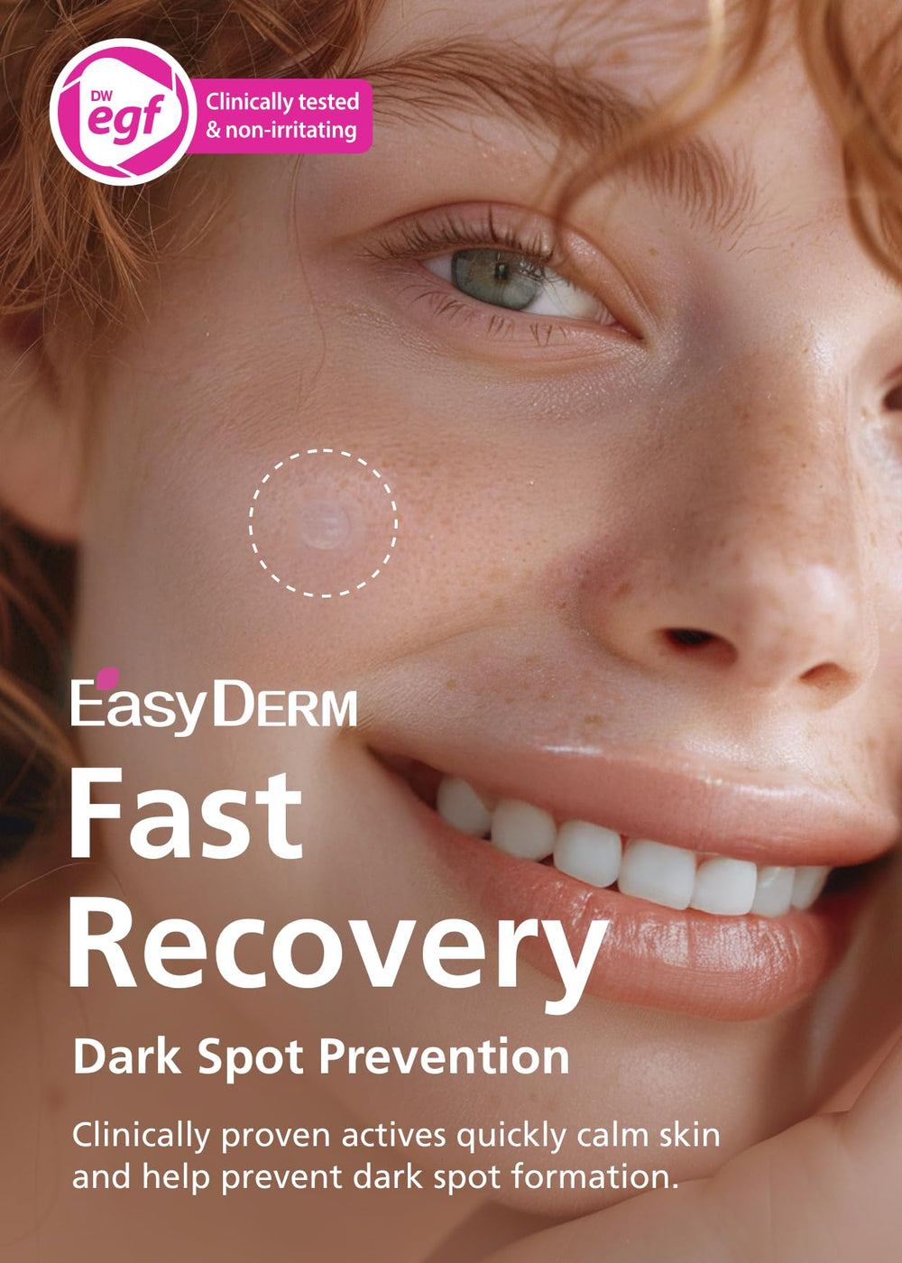 DWEasyDerm single clear patch close-up highlighting thin concealability benefit
