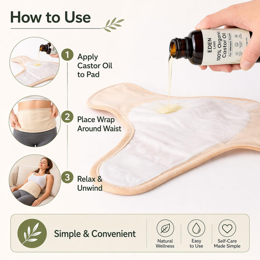 DXWXH Eden Labs wrap worn on waist during rest, hands-free relaxation benefit