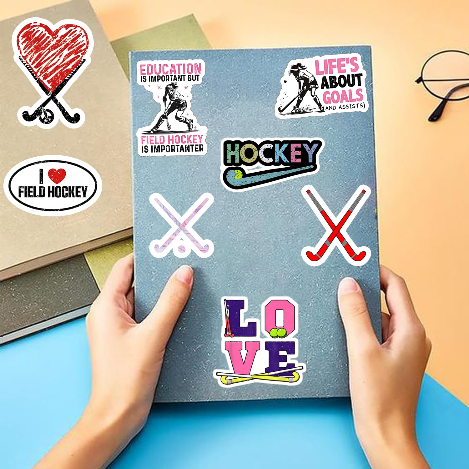 DYDSZDDYBF laptop decorated with field hockey decals for fast personalization