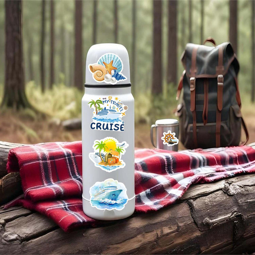 DYDSZDDYBF lifestyle scene with stickers on a journal showcasing travel memory use