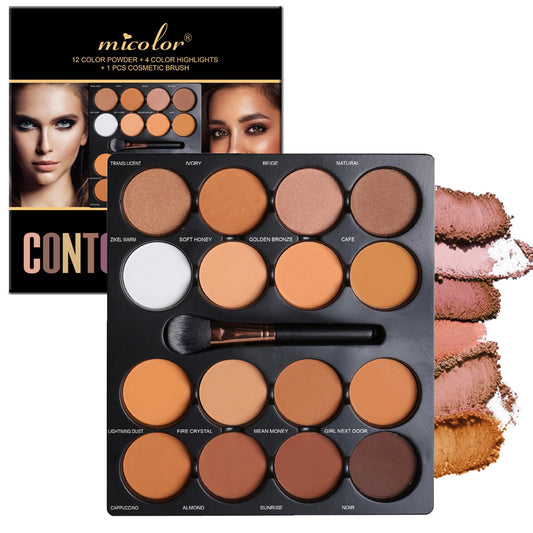 Dynaeuty palette front open showing 16 shades and versatile selection benefit