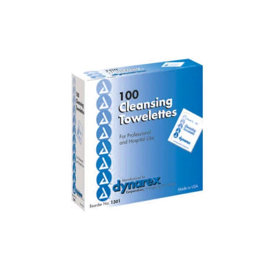 Dynarex box front showing wipes and convenient quick-clean benefit