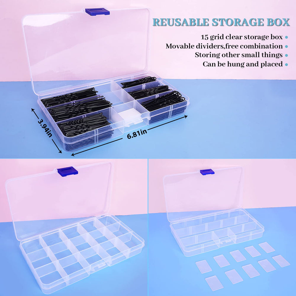 DySaLic clear storage box open with movable dividers, neat organized storage