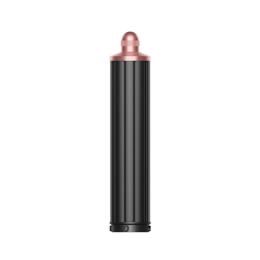 Dyson Airwrap long barrel front view showing sleek black and rosé finish and benefit of larger curls