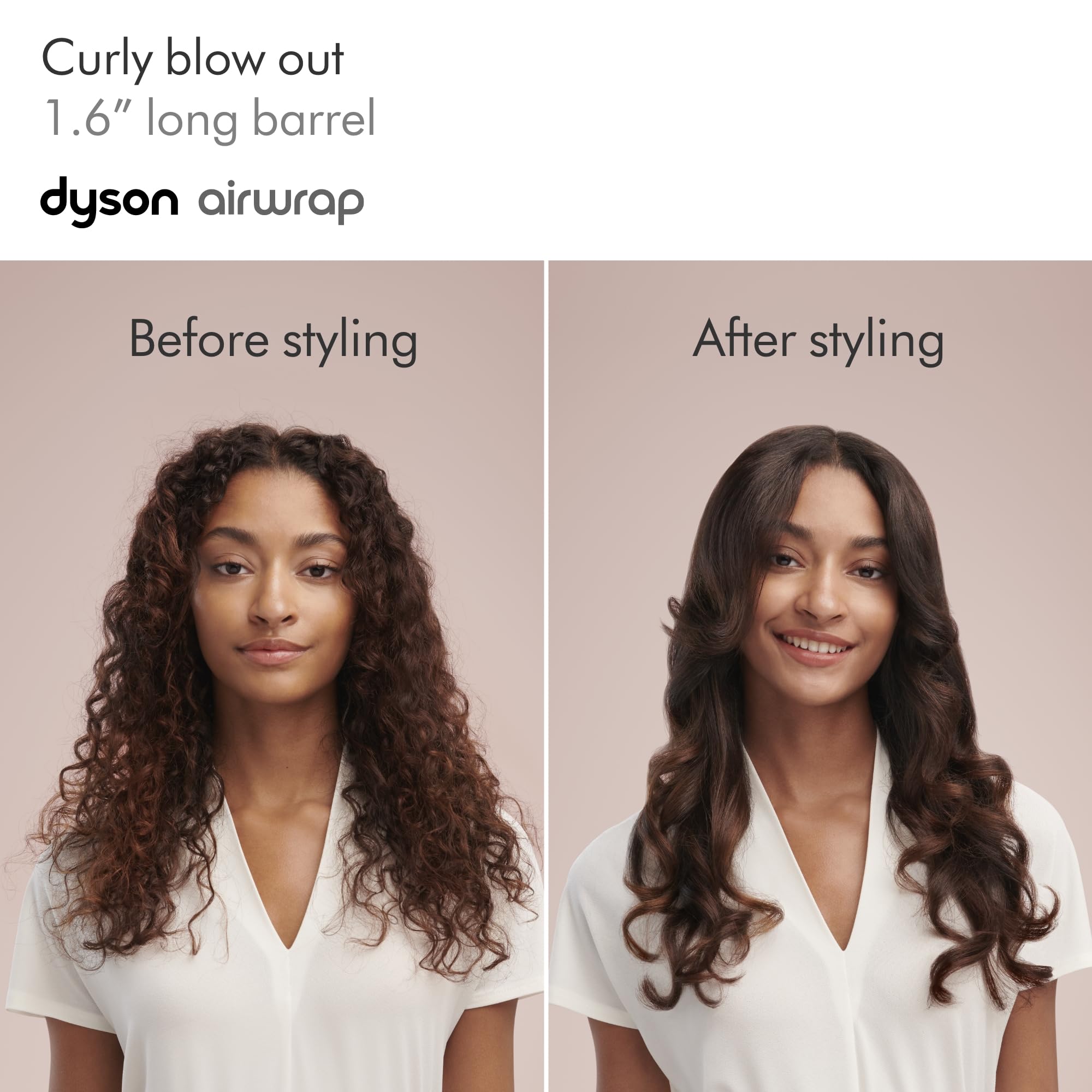 Dyson Airwrap long barrel styling long hair producing loose bouncy waves for added volume