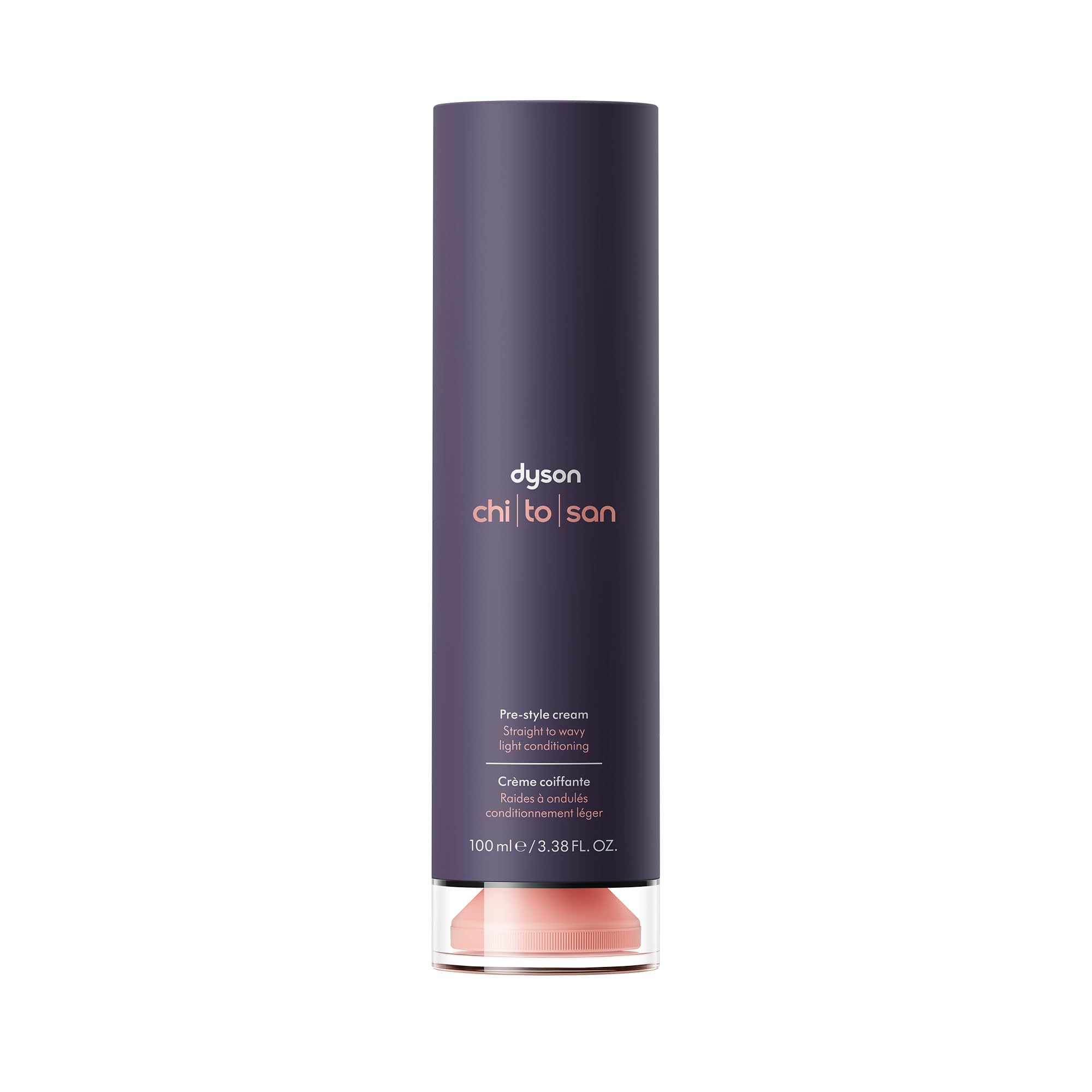 Dyson front bottle showing label and compact 100ml design benefit control