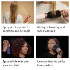 Dyson Chitosan spray refreshing second-day hair showing revived texture and hold