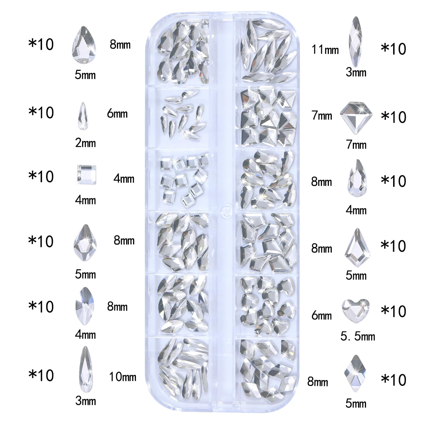 DZHILHMX close-up of mixed shapes and six sizes for design accuracy