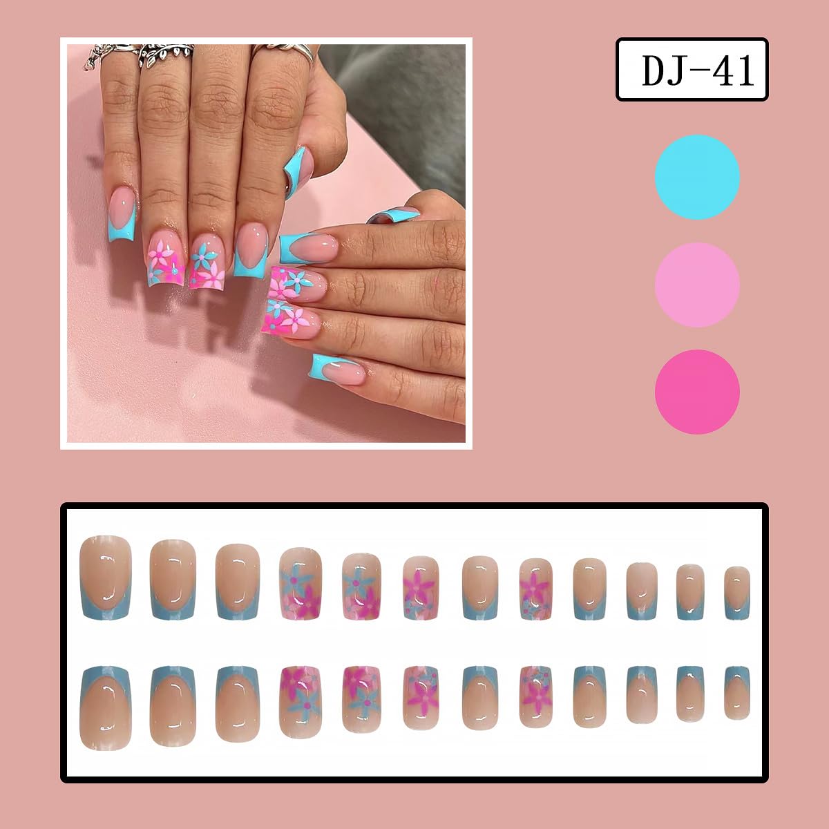 DZPGUONIZ close-up of French tip edge highlighting glossy finish and neat line