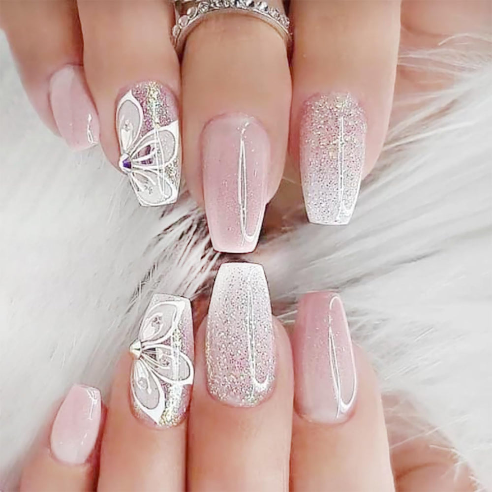 DZPGUONIZ front packaging showing full press-on nail kit benefit easy use