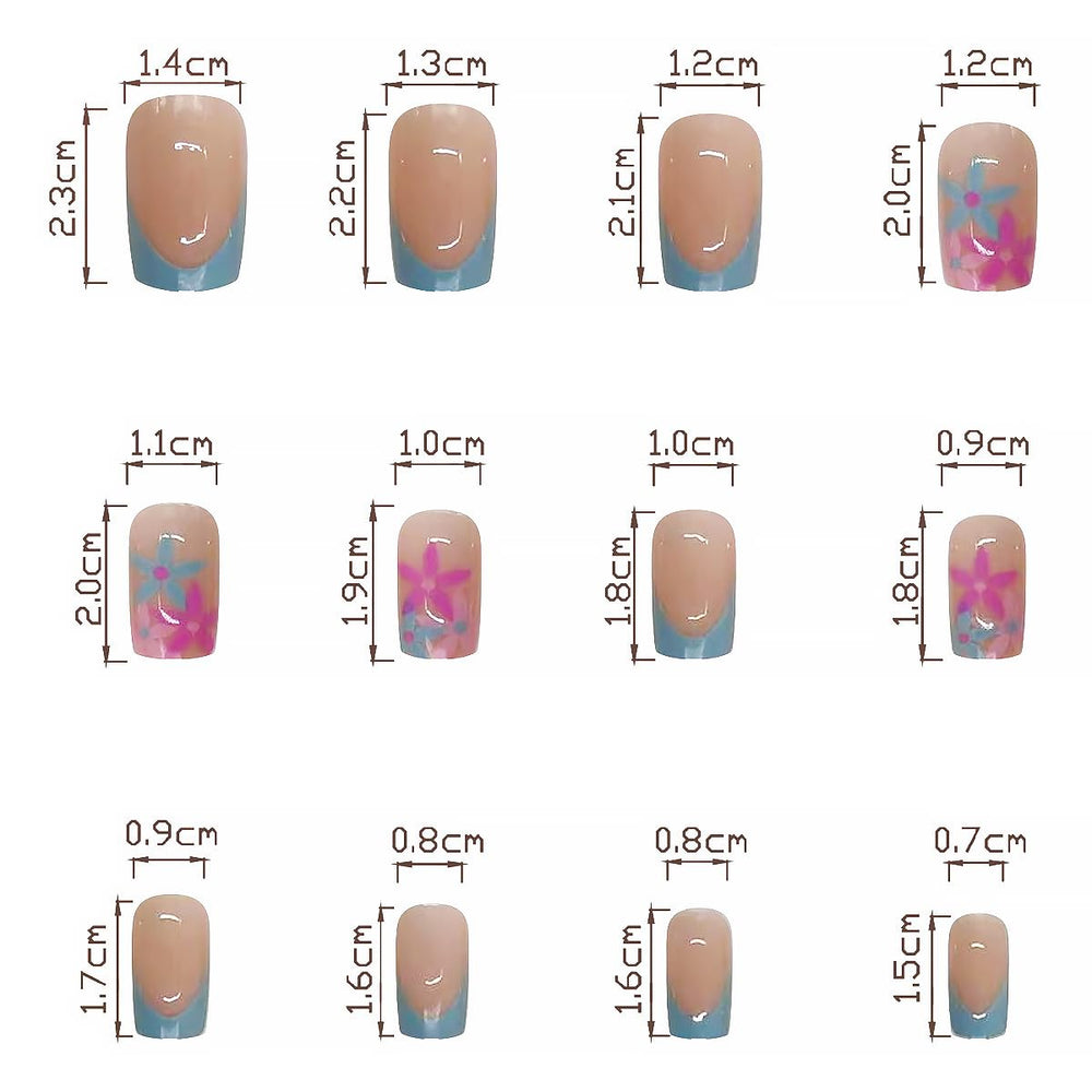 DZPGUONIZ nails in hand demonstrating medium square scale and comfortable fit