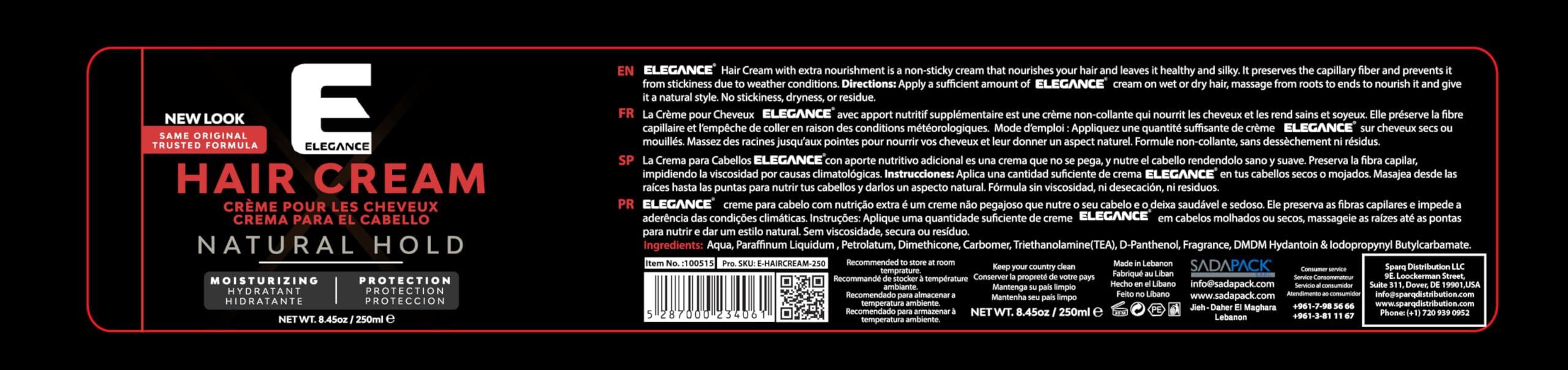 E Elegance cream texture close-up showing smooth blend for easy application