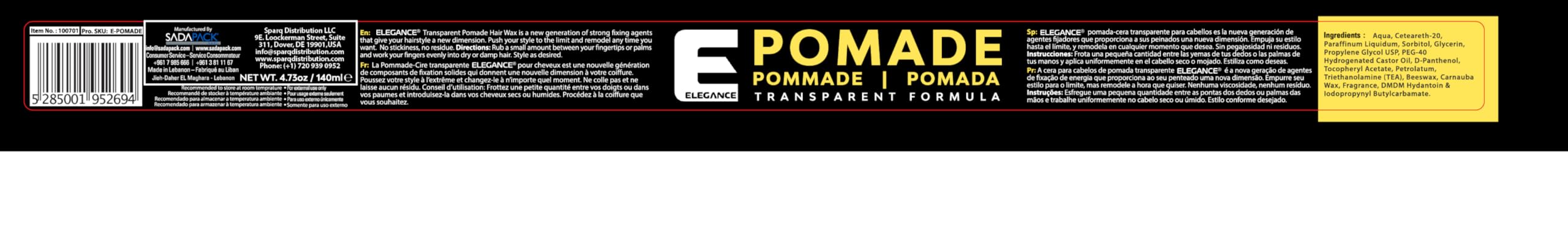 E Elegance pomade texture close-up showing smooth wax consistency benefit