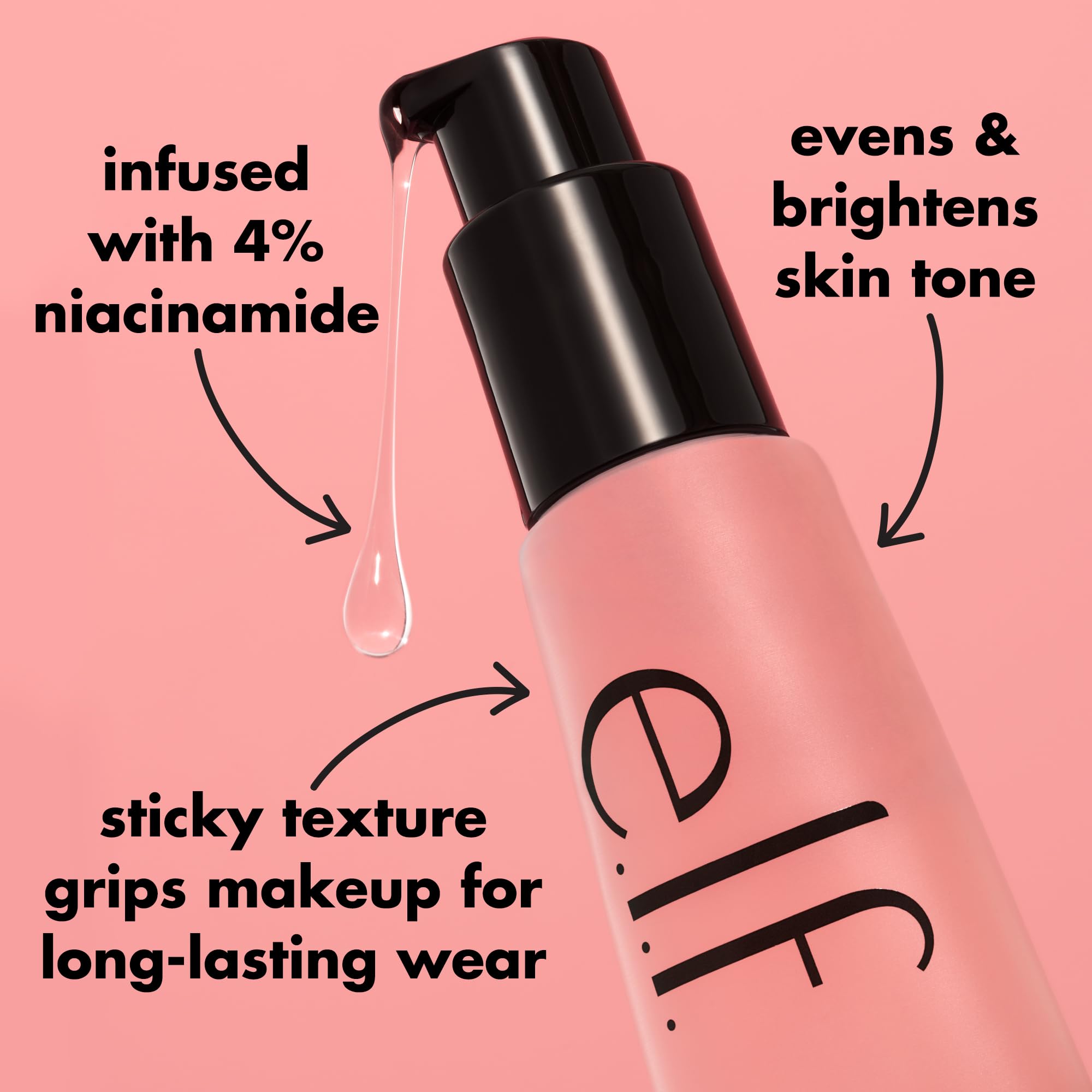 e.l.f. Power Grip bottle next to ruler showing compact travel-friendly size