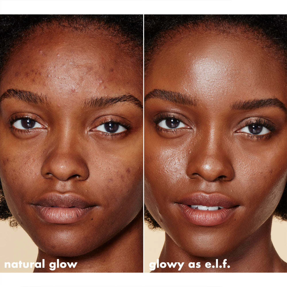 e.l.f. Halo Glow on vanity with mirror and plants, suggests everyday glowing routine