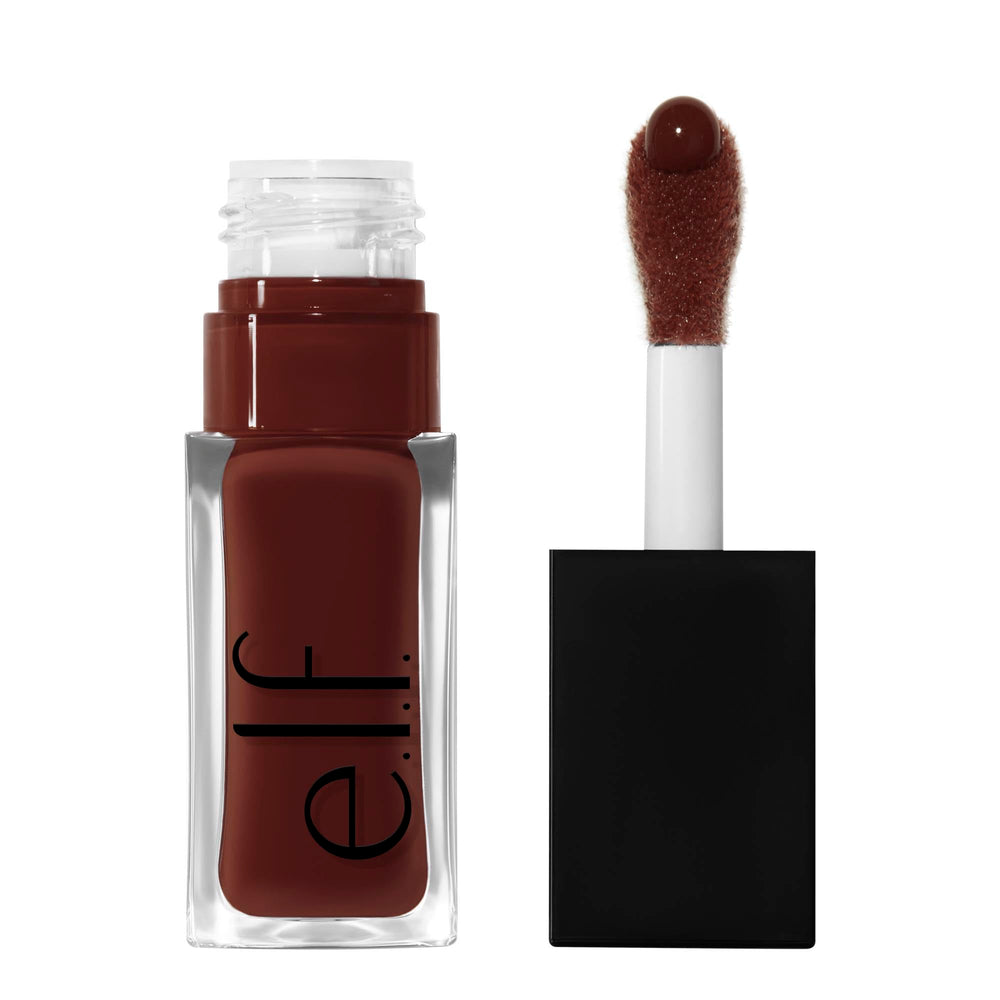 e.l.f. lip oil front packaging showing shade and finish, glossy benefit