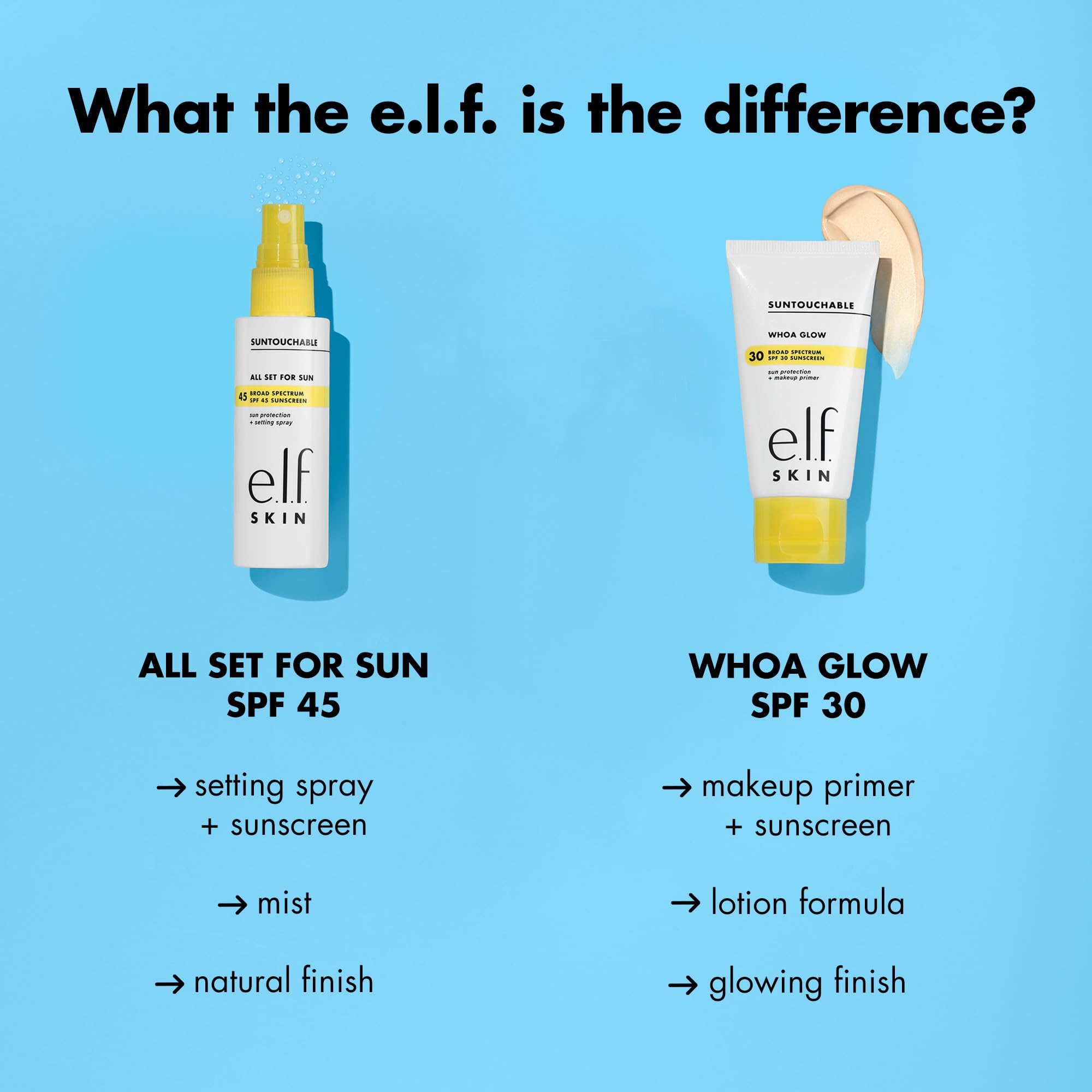 e.l.f. bottle beside watermelon and prickly pear highlighting skin-loving ingredients