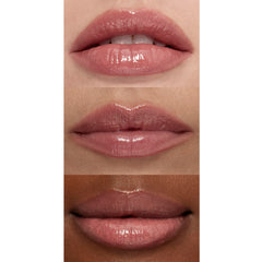 e.l.f. Sun Boss Gloss Pink-Me Girl on lips showing natural wearable color