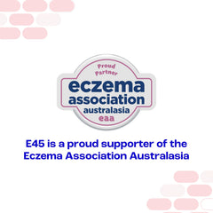E45 cream spread on skin showing smooth absorption and hydration