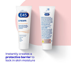 E45 cream texture close-up creamy finish for fast absorption