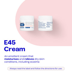 E45 cream texture closeup highlighting rich moisturising consistency