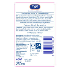 E45 hand applying cream showing soothing action and protected skin benefit