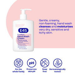 E45 pump nozzle close-up for easy dispensing and controlled use benefit