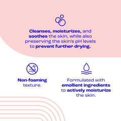 E45 creamy texture close-up showing rich non-foaming formula for hydration