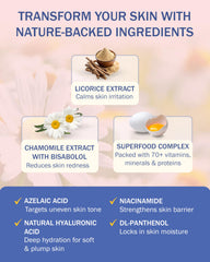 e70 serum dropper dispensing azelaic acid blend for tone improvement