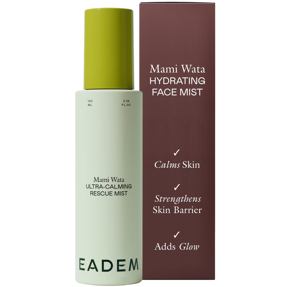 EADEM front bottle view showing clean design and 100 ml size benefit