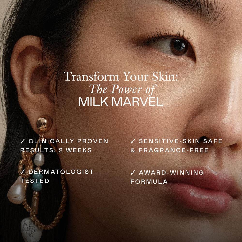 EADEM Milk Marvel dropper dispensing serum, demonstrates precise application benefit