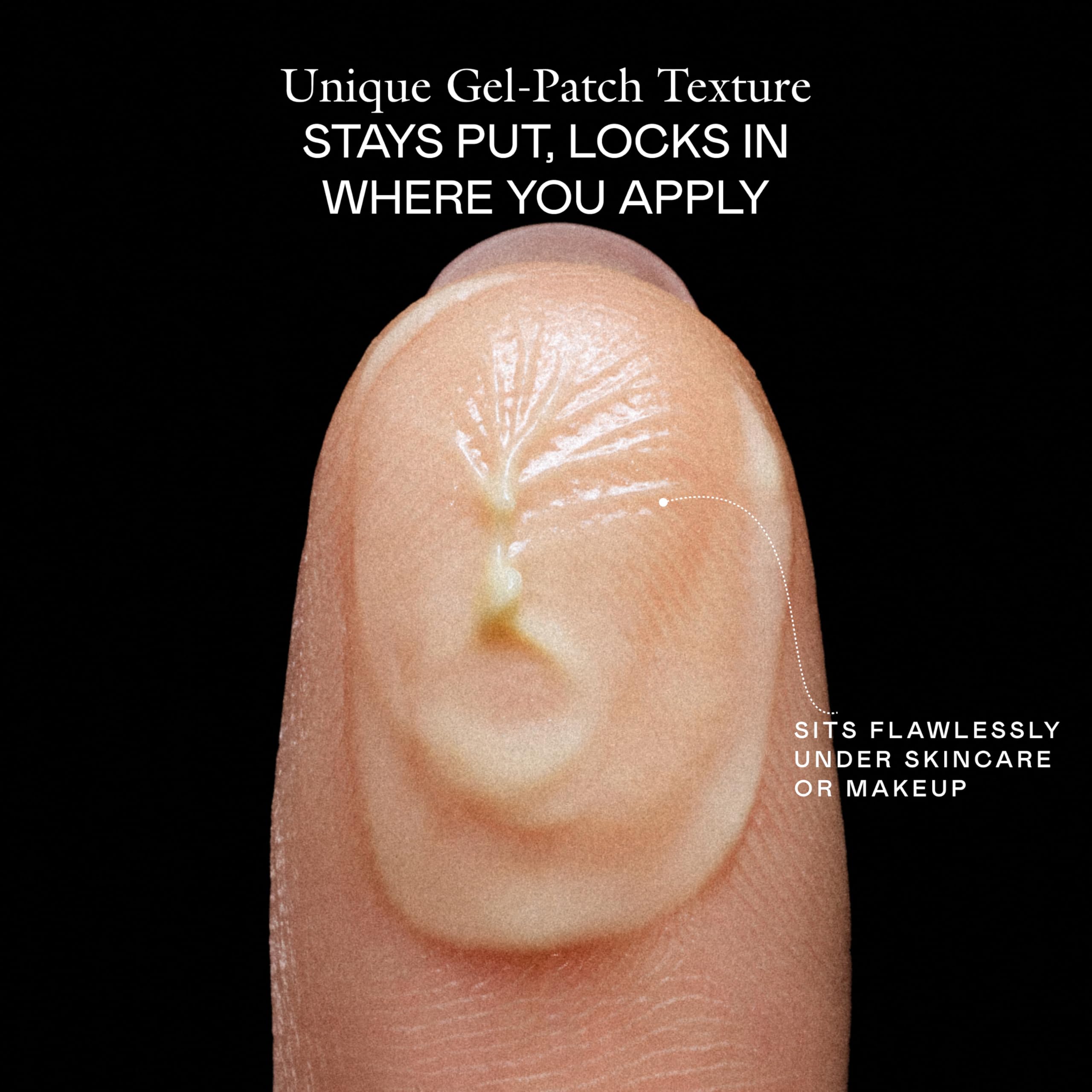 EADEM The Mark gel texture close-up showing patch-like consistency for stay-put application