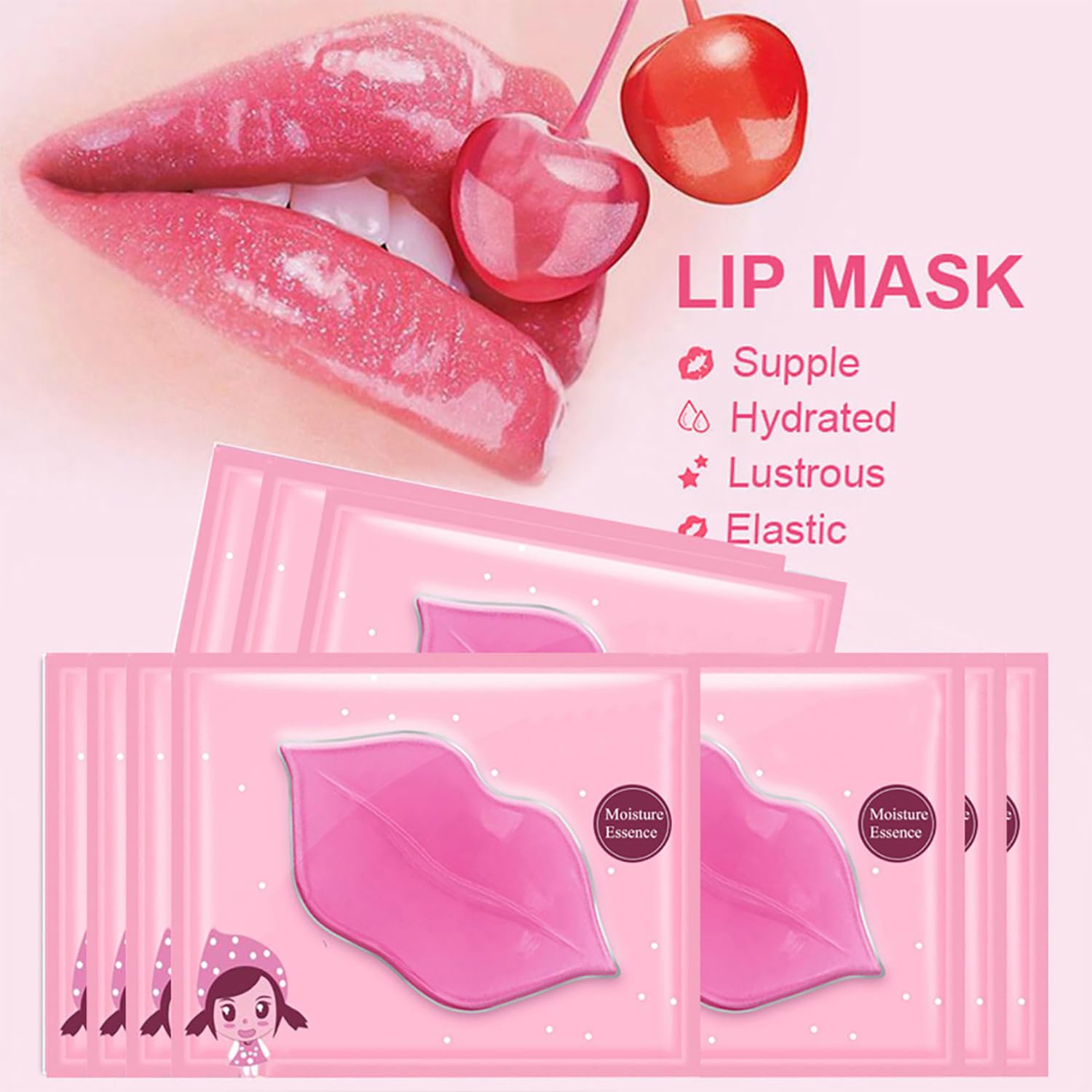 Eakroo lip mask on model, brand delivers hydration and smoother lip texture