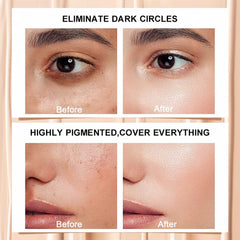 Eakroo before and after under-eye correction demonstrating concealing benefit