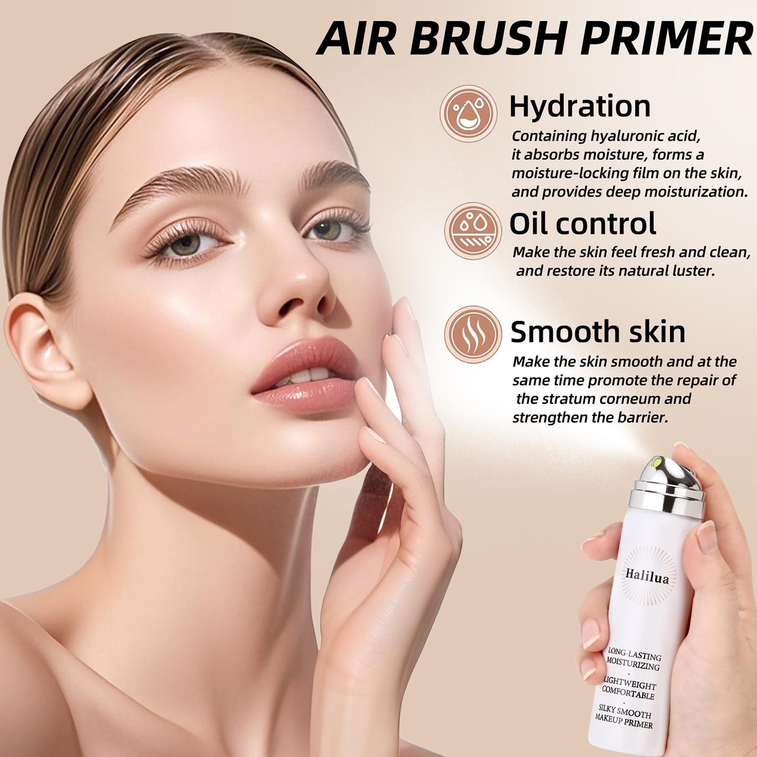 Eakroo before-and-after half face highlighting pore-blurring and coverage
