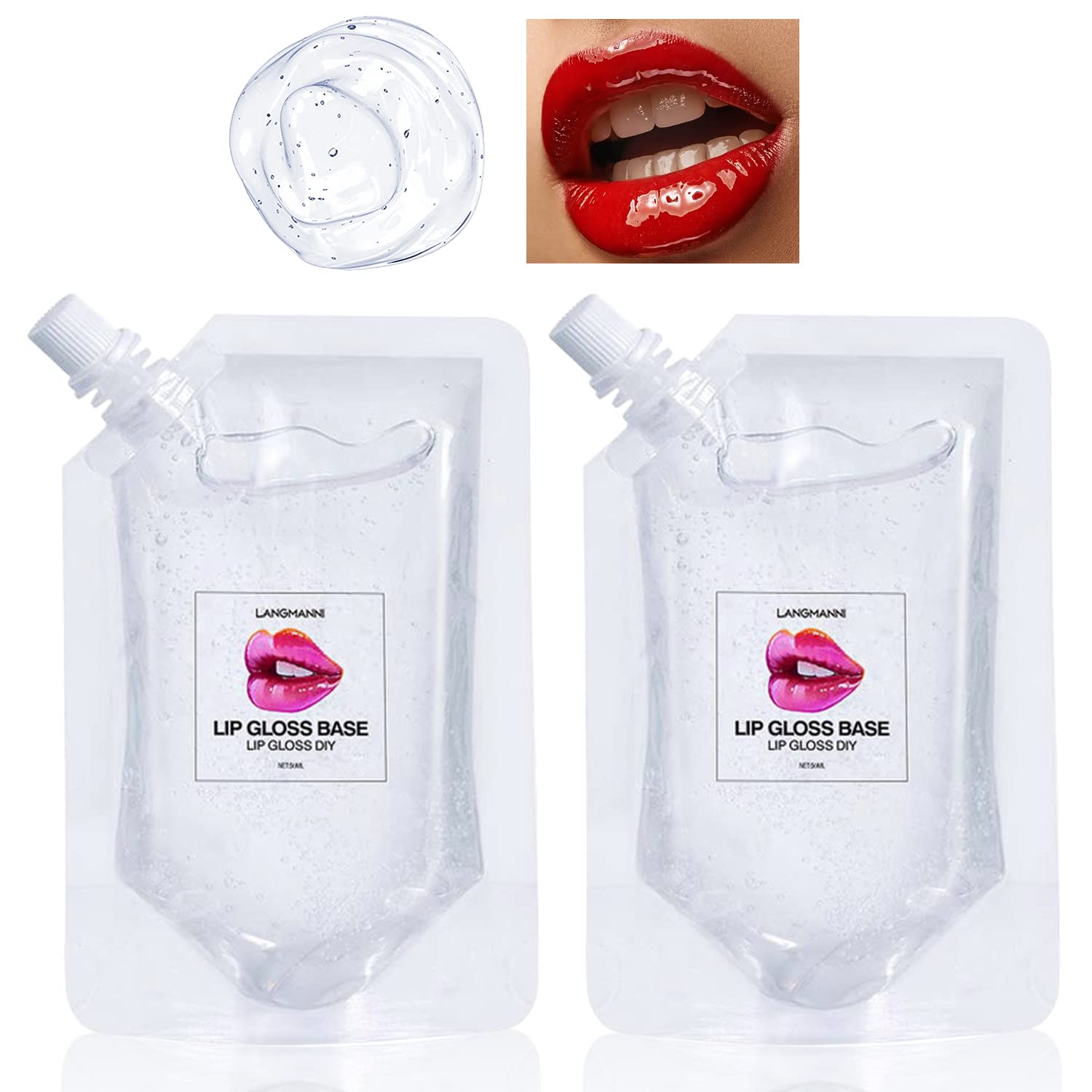 Eakroo front label on 100ml bottle showing clear gloss base benefits